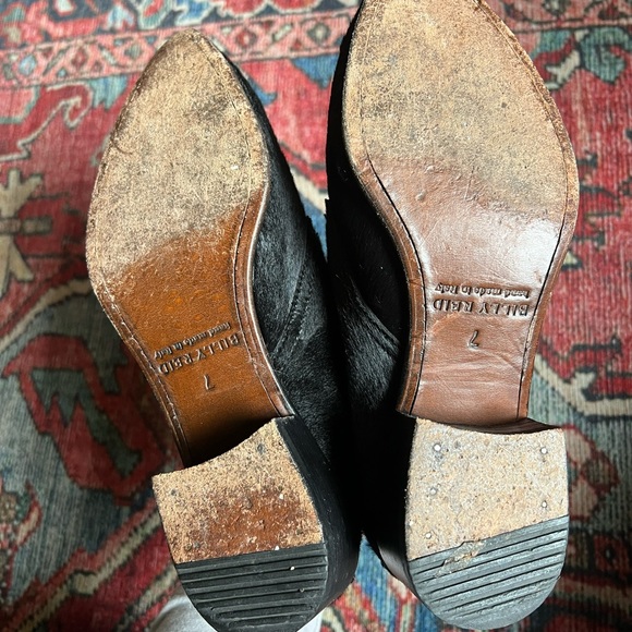 Billy Reid Black Pony Hair Indianola Lace Up Loafers/Low Boots— Size 7 - Picture 7 of 12